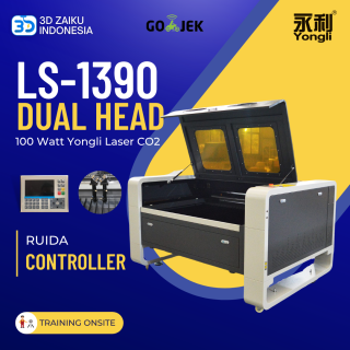 Zaiku LS-1390 with Dual Head 100 Watt RECI Laser CO2 Ruida Controller